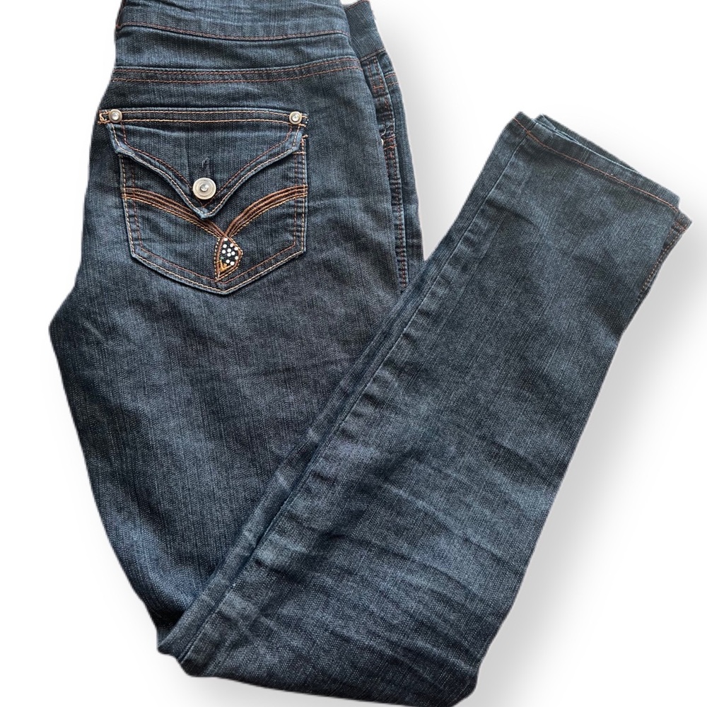 VINTAGE - Street Jeans - size 5 - Dark Wash w/rhinestones